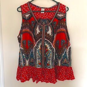 Boho Peplum Cropped Tank